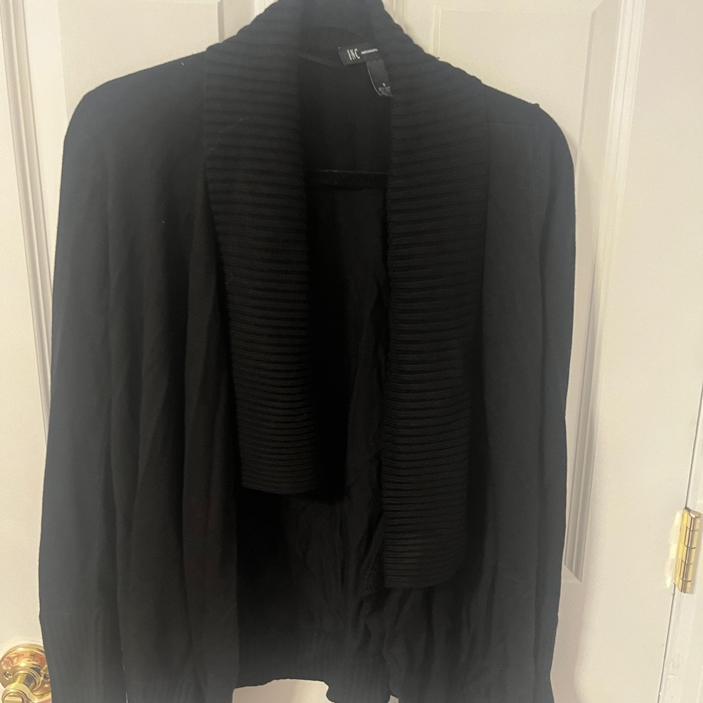 INC International Concepts Black Cardigan Sweater
